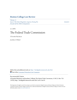 The Federal Trade Commission - Digital Commons @ Boston