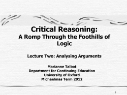 Critical Reasoning - University of Oxford Podcasts