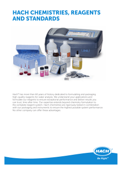 hach chemistries, reagents and standards