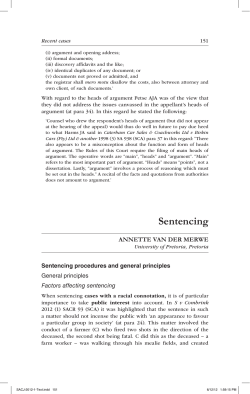 sentencing - University of Pretoria