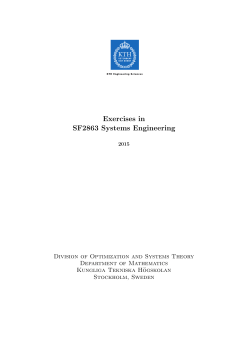Exercises in SF2863 Systems Engineering