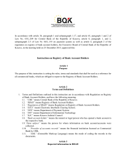 Instruction on Registry of Bank Account Holders