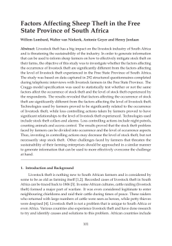 Factors Affecting Sheep Theft in the Free State Province of