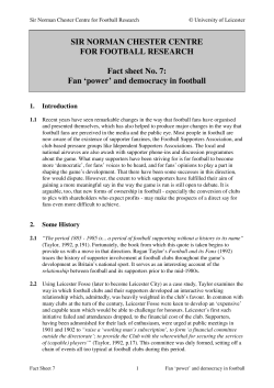 Fan power and democracy in football