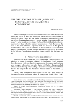 The Influence of Ex Parte Quirin and Courts