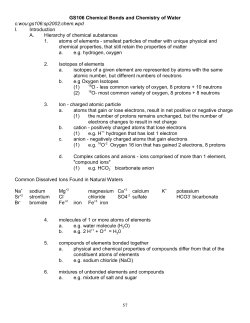 6. Chemical Bonds and Chemistry of Water