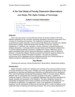 A Ten Year Study of Faculty Classroom Observations