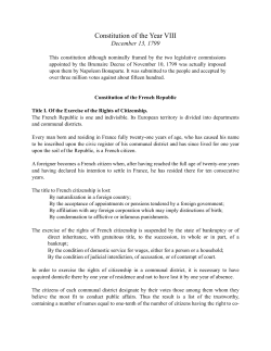 Napol&eacute;on`s Constitution of 1799