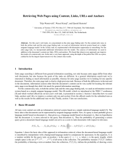 Retrieving Web Pages using Content, Links, URLs and Anchors