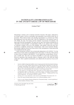 RATIONALITY AND IRRATIONALITY IN THE ANCIENT GREEK