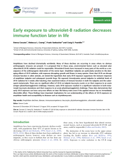 Early exposure to ultraviolet-B radiation decreases immune function