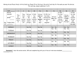 Instructions for the daily log, GPS, and motion meter