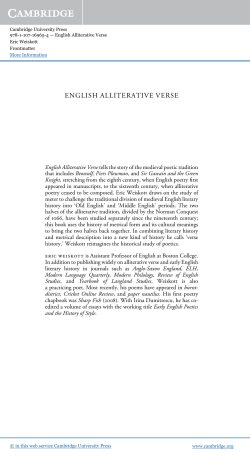 ENGLISH ALLITERATIVE VERSE