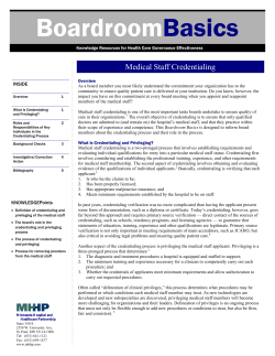 Medical Staff Credentialing - Minnesota Hospital Association