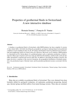 Properties of geothermal fluids in Switzerland: A new interactive