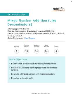 Mixed Number Addition (Like Denominators)