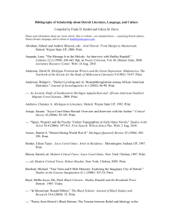 Detroit Literature Language and Culture