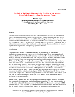 The Role Of The Kinetic Diagram In The Teaching