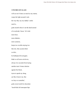 3 INCHES OF GLASS will see me 8 times as much as my mama