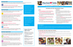 Support Martha`s Table Today! BUILDING BETTER TOMORROWS