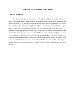 CHAPTER 9 - JAPAN: EARLY HISTORY TO 1467
