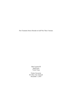 Post Traumatic Stress Disorder in Gulf War Three Veterans John