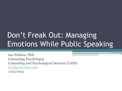 Don`t Freak Out: Managing Emotions While Public Speaking