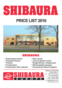 price list 2016 - Shibaura Europe BV