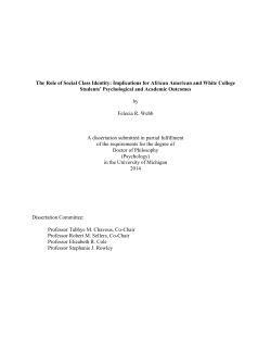 The Role of Social Class Identity: Implications for