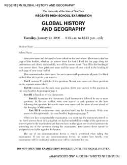 GLOBAL HISTORY AND GEOGRAPHY