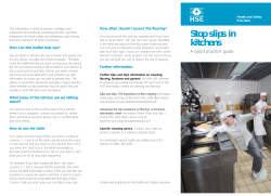 Stop spills in kitchens. A good practice guide
