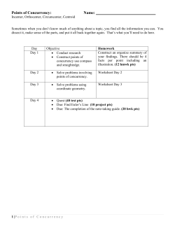 Points of Concurrency: Name: