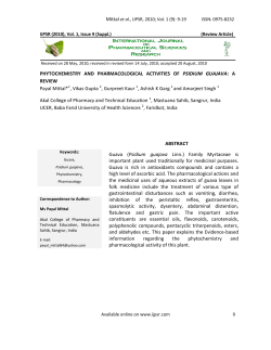 PHYTOCHEMISTRY AND PHARMACOLOGICAL ACTIVITIES OF