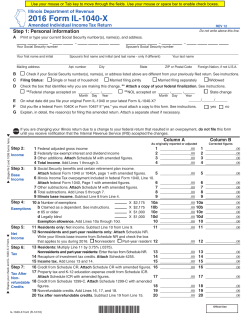 2016 Form IL-1040-X, Amended Individual Income Tax Return