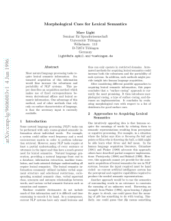 Morphological Cues for Lexical Semantics