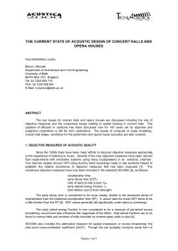 the current state of acoustic design of concert halls and opera houses