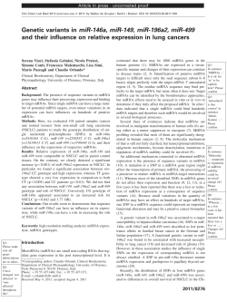 Genetic variants in miR-146a, miR-149, miR-196a2, miR