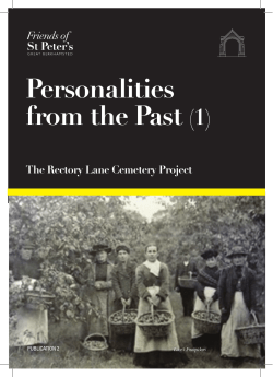 Personalities from the Past (1) The Rectory Lane Cemetery Project