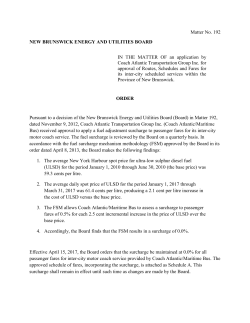 Matter No. 192 NEW BRUNSWICK ENERGY AND UTILITIES