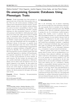 De-anonymizing Genomic Databases Using