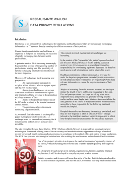privacy regulations - R&eacute;seau Sant&eacute; Wallon
