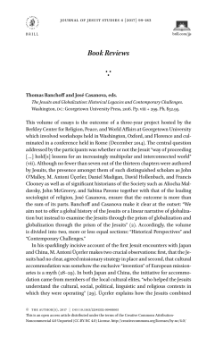 The Jesuits and Globalization: Historical Legacies and