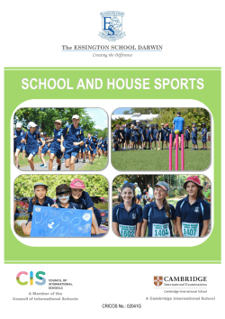 School and House Sports 2016 - The Essington School Darwin