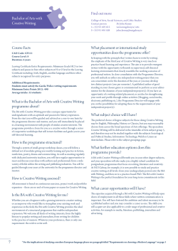 7 Course Facts What is the Bachelor of Arts with