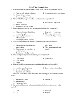 Unit 5 Test Imperialism