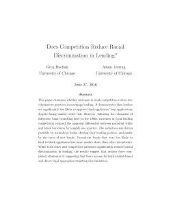 Does Competition Reduce Racial Discrimination in Lending?