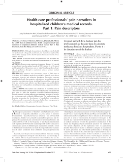 Health care professionals` pain narratives in hospitalized