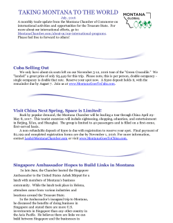 TAKING MONTANA TO THE WORLD