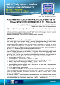 ANNALS of Faculty Engineering Hunedoara &ndash; International Journal