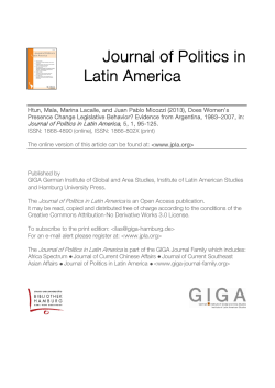 Does Women`s Presence Change Legislative Behavior? Evidence